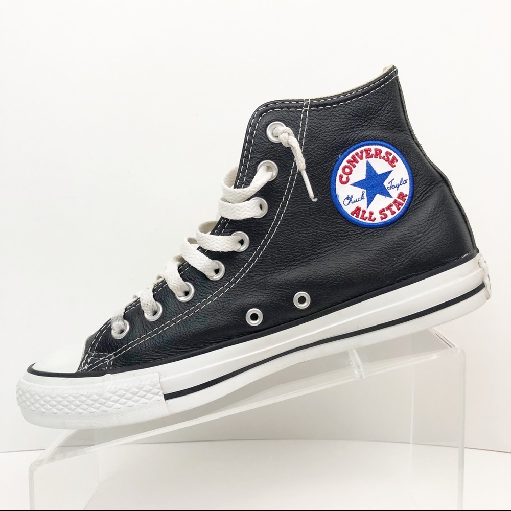 Converse All Star High Leather Black Size 9 - Picture 8 of 8